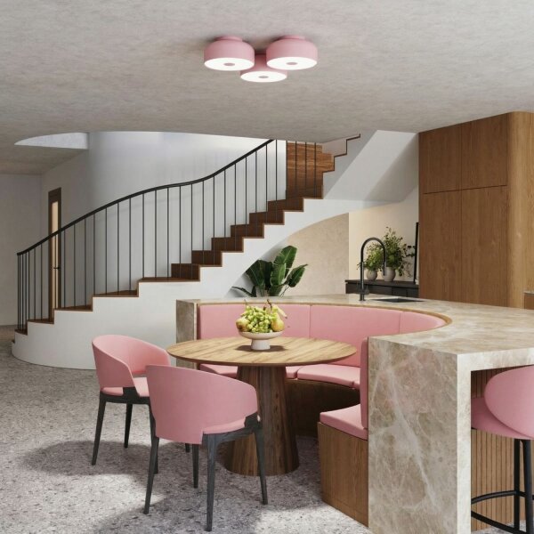 Deckenleuchte Stahl Rosa E27 Ø30 cm blendarm rund
