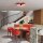 Deckenlampe Stahl Rot E27 Ø30 cm blendarm rund