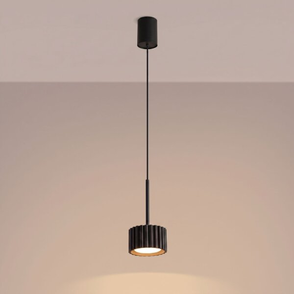 Pendelleuchte Aluminium Schwarz GX53 Ø10 cm schlicht