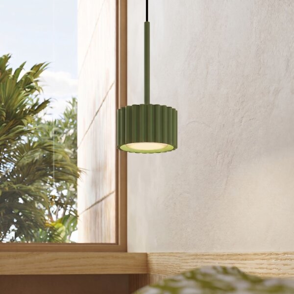 Hängelampe Aluminium Olivgrün GX53 Ø10 cm rund