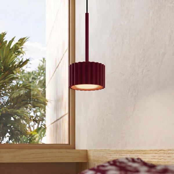 Pendelleuchte Aluminium Burgund GX53 Ø10 cm rund