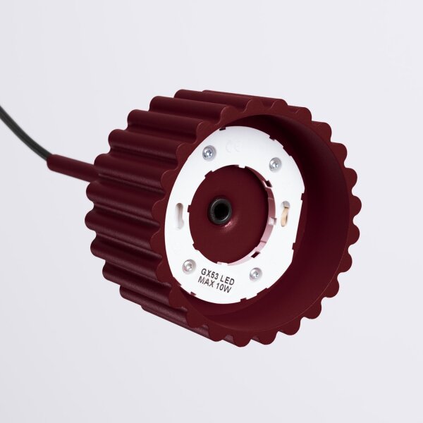 Pendelleuchte Aluminium Burgund GX53 Ø10 cm rund
