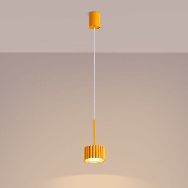 Hängelampe Aluminium Gelb GX53 Ø10 cm schlicht