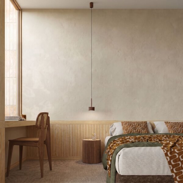 Pendelleuchte Aluminium Braun GX53 Ø10 cm schlicht