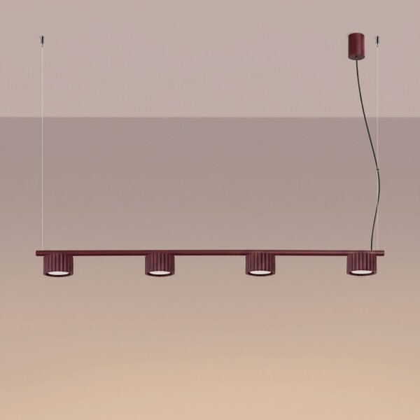 Pendelleuchte Aluminium Burgund GX53 L:122 cm