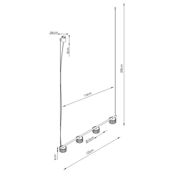 Pendelleuchte Aluminium Pfirsich GX53 L:122 cm modern