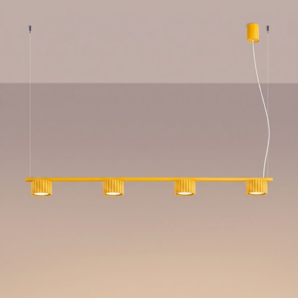 Pendelleuchte Aluminium Gelb GX53 L:122 cm modern