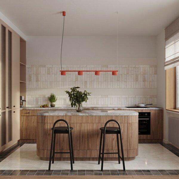 Pendelleuchte Aluminium Rot GX53 L:122 cm modern