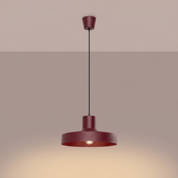 Pendelleuchte Stahl Burgund E27 Ø35 cm modern