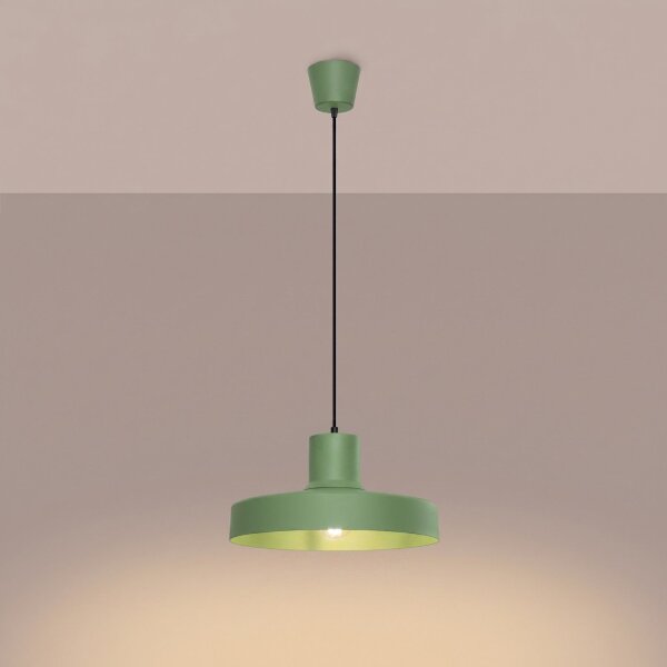 Hängelampe Stahl Salbei E27 Ø35 cm modern rund