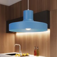 Pendelleuchte Stahl Hellblau E27 Ø35 cm modern rund