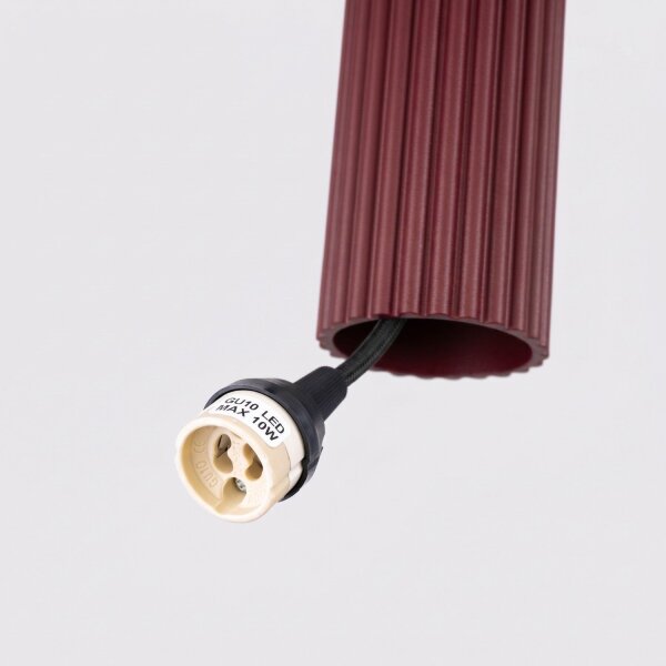 Pendelleuchte Aluminium Burgund GU10 Ø6,5 cm rund