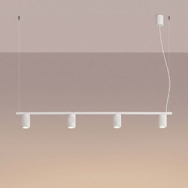 Pendelleuchte 4-flammig Aluminium GU10 L:122 cm
