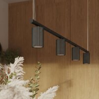 Pendelleuchte 4-flammig Aluminium Schwarz GU10 L:122 cm