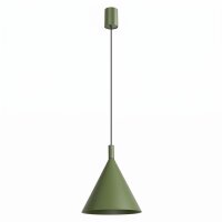 Pendelleuchte Stahl Olivgr&uuml;n E27 &Oslash;24,5 cm rund