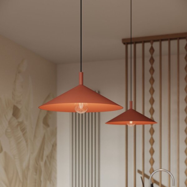 Hängelampe Stahl Ocker E27 Ø40 cm modern rund
