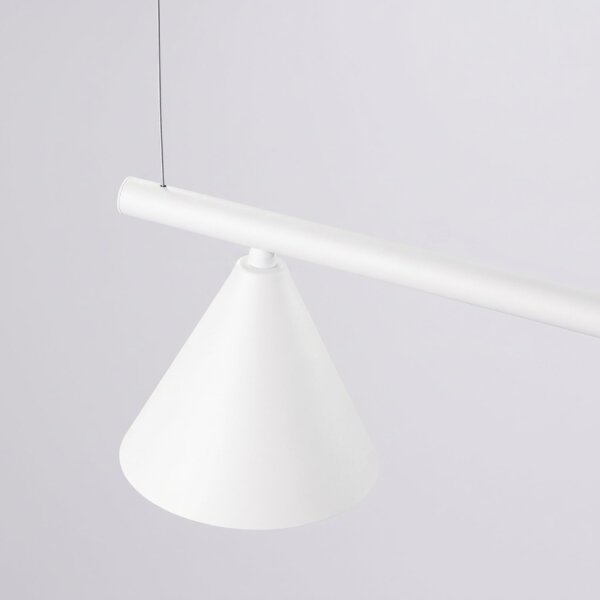 Pendelleuchte 4-flammig Stahl Weiß E14 L:122 cm
