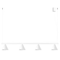 Pendelleuchte 4-flammig Stahl Weiß E14 L:122 cm