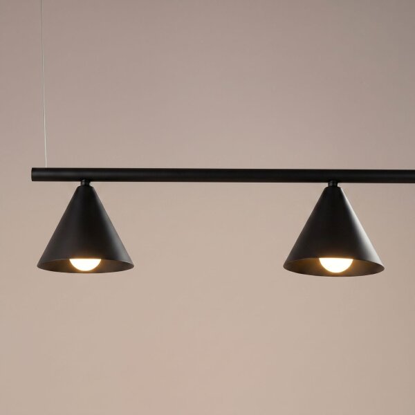 Pendelleuchte 4-flammig Stahl Schwarz E14 L:122 cm
