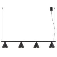 Pendelleuchte 4-flammig Stahl Schwarz E14 L:122 cm
