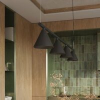 Pendelleuchte 4-flammig Stahl Schwarz E14 L:122 cm