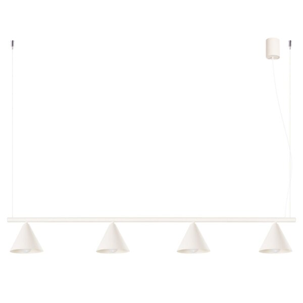 Hängelampe 4-flammig Stahl Beige E14 L:122 cm