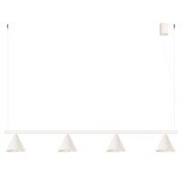 H&auml;ngelampe 4-flammig Stahl Beige E14 L:122 cm