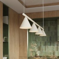 Hängelampe 4-flammig Stahl Beige E14 L:122 cm
