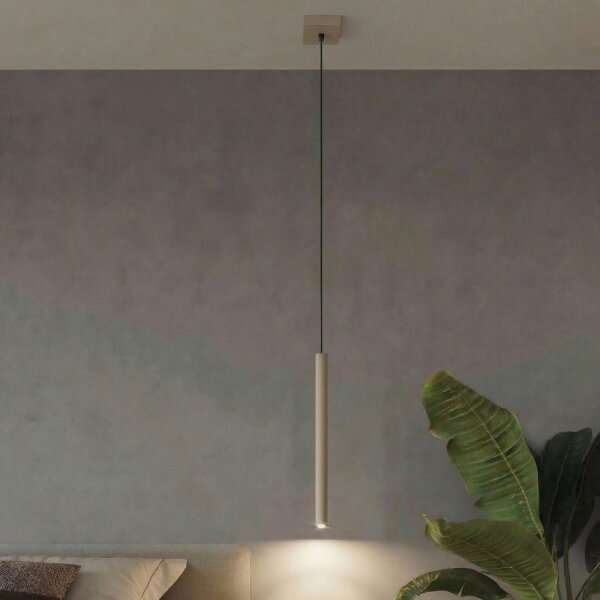 Hängelampe Stahl Taupe G9 Ø3,5 cm modern rund