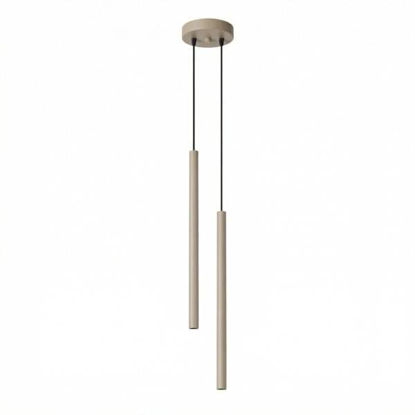 Pendelleuchte 2-flammig Stahl Taupe G9 Ø15 cm