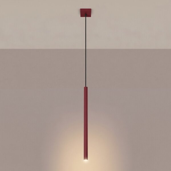 Pendelleuchte Stahl Burgund G9 Ø3,5 cm modern