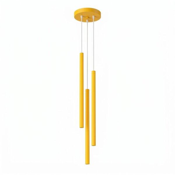 Pendelleuchte Stahl Gelb G9 Ø19,5 cm modern rund