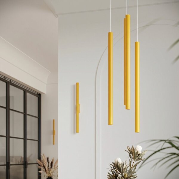 Pendelleuchte Stahl Gelb G9 Ø19,5 cm modern rund