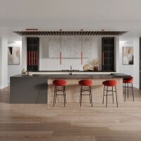 Pendelleuchte Stahl Rot G9 Ø3,5 cm modern rund