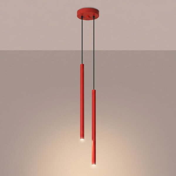 Pendelleuchte Stahl Rot G9 Ø15 cm modern rund