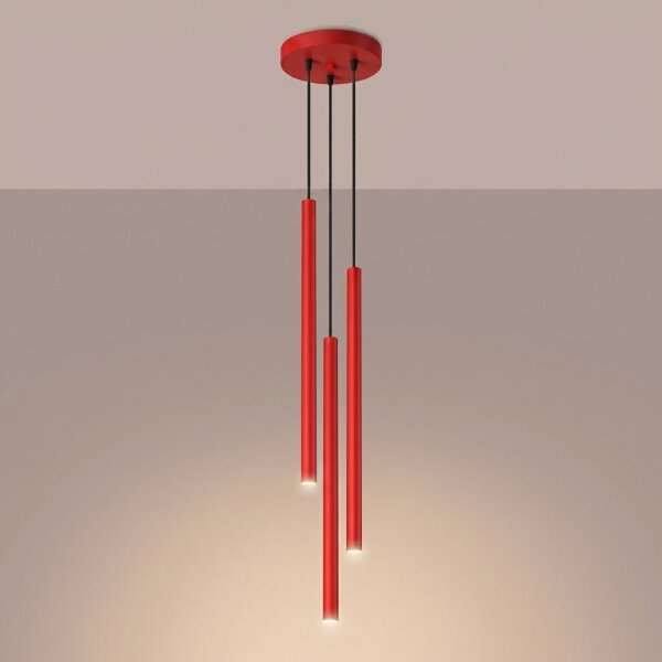 Pendelleuchte Stahl Rot G9 Ø19,5 cm modern rund