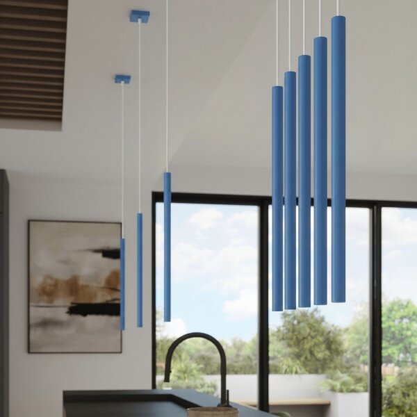 Pendelleuchte Stahl Hellblau G9 Ø3,5 cm modern