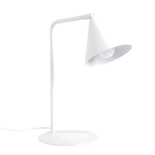 Tischleuchte flexibel Stahl Weiß E14 H:35 cm modern
