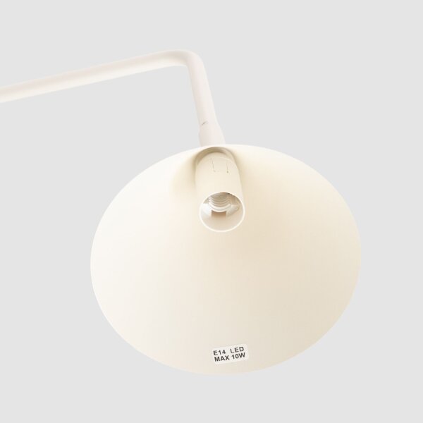 Tischleuchte flexibel Stahl Beige E14 H:35 cm