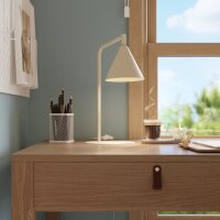 Tischleuchte flexibel Stahl Beige E14 H:35 cm