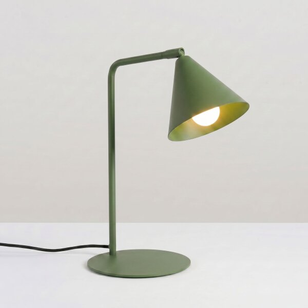 Tischlampe schwenkbar Stahl Olivgrün E14 H:35 cm