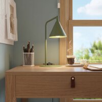 Tischlampe schwenkbar Stahl Olivgrün E14 H:35 cm