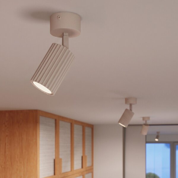 Deckenspot flexibel Aluminium Taupe GU10 Ø6,5 cm