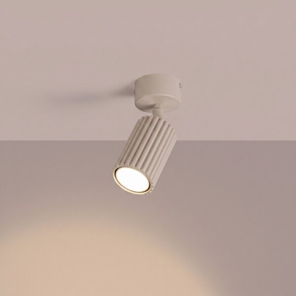 Deckenspot flexibel Aluminium Taupe GU10 Ø6,5 cm