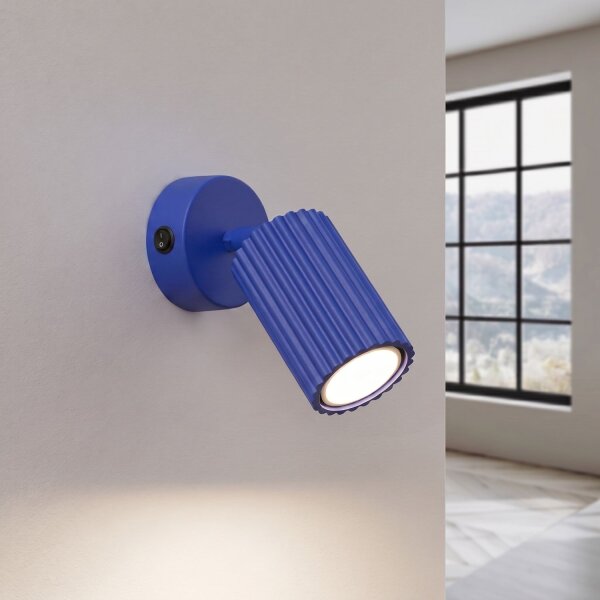 Wandlampe schwenkbar Schalter Ultramarin GU10 H:16 cm