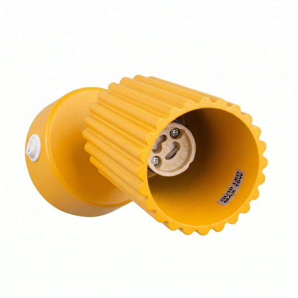 Wandspot schwenkbar Gelb GU10 H:16 cm Schalter