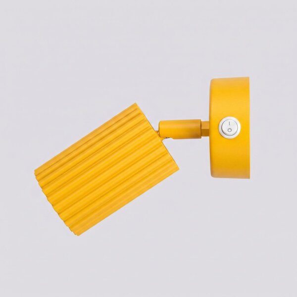 Wandspot schwenkbar Gelb GU10 H:16 cm Schalter