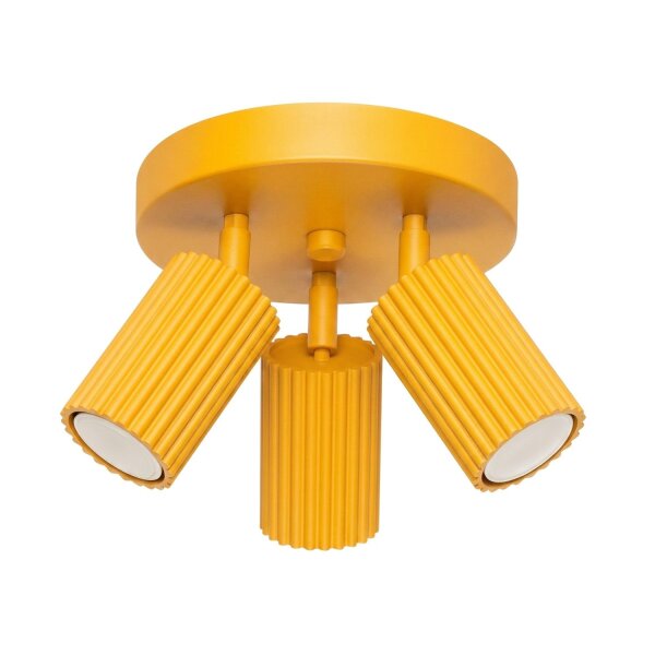 Deckenstrahler schwenkbar Aluminium Gelb GU10 Ø19,5 cm