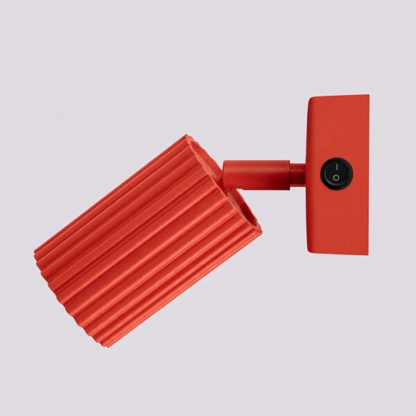 Wandspot schwenkbar Aluminium Rot GU10 H:16 cm Schalter