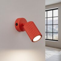 Wandspot schwenkbar Aluminium Rot GU10 H:16 cm Schalter